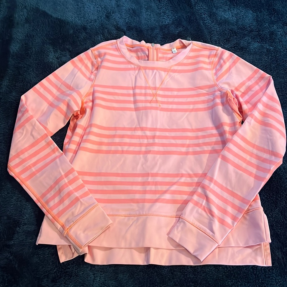 Lululemon pink strip zip top